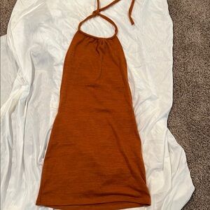 Rust Halter Neck Dress